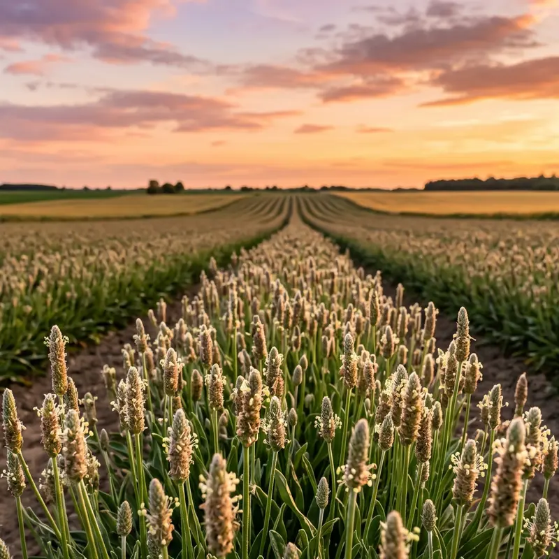Psyllium crop in Rajasthan fields